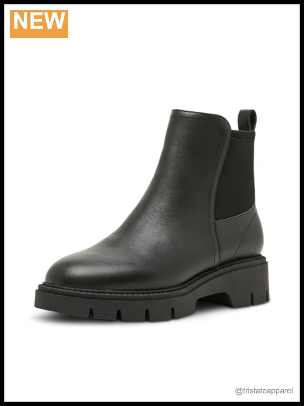 Women's Waterproof Leather Chelsea Ankle Boots Block Heel Easy Care